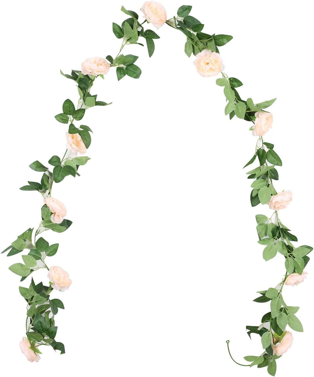 Pack of 2 Artificial Peony Greenery Vine Flower Garland (Champagne)